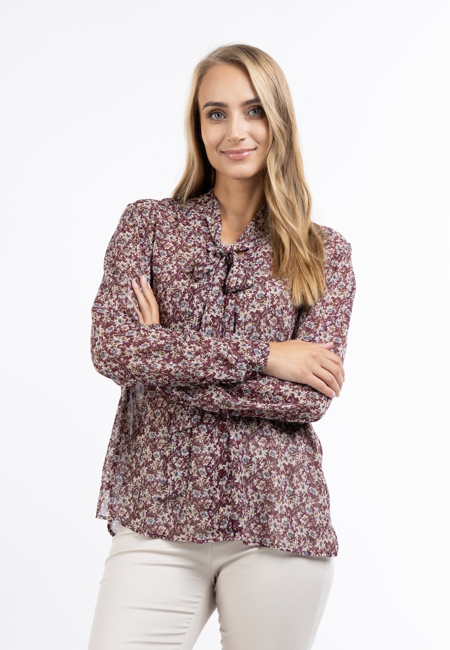 usha women's long sleeve blouse