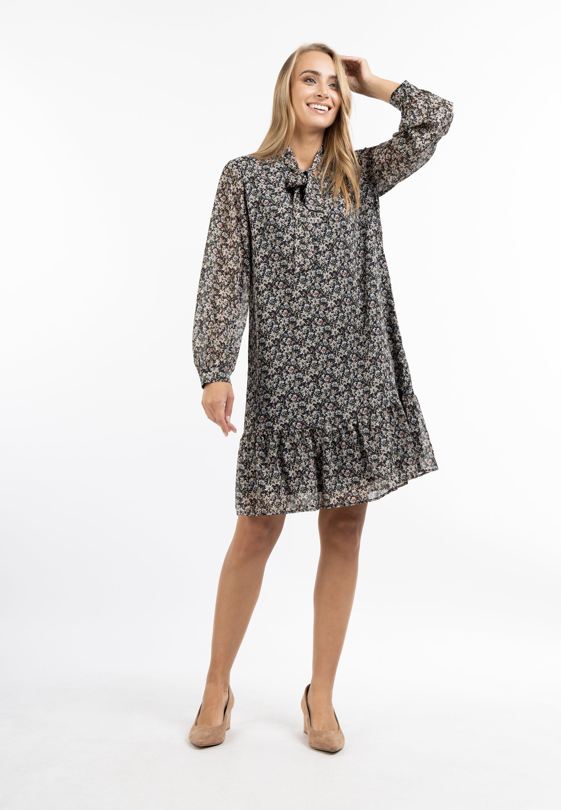 usha women's long sleeve dress
