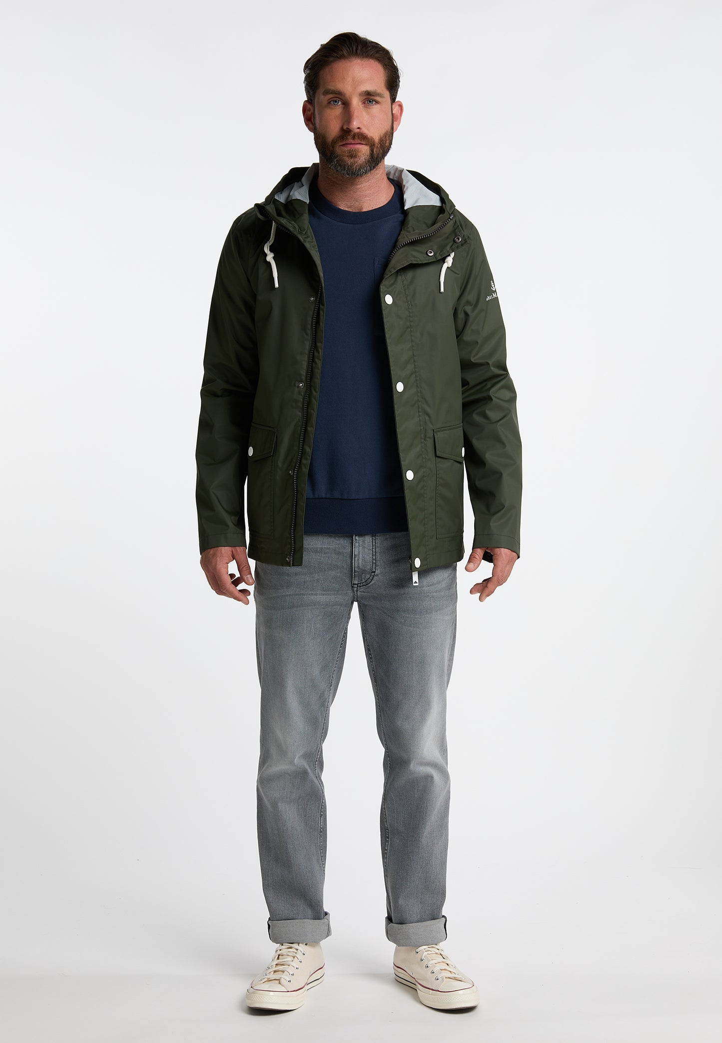 DreiMaster Maritim men's rain jacket with A Subtle print On The Back Of The Outer Fabric