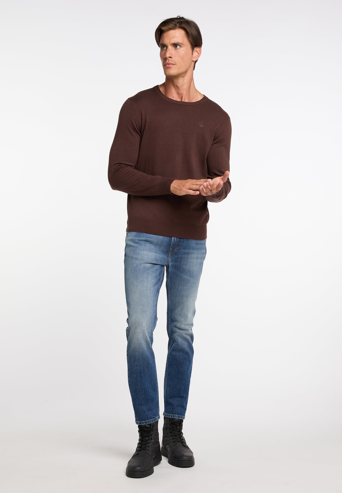 DreiMaster Klassik men's basic fine knit sweater