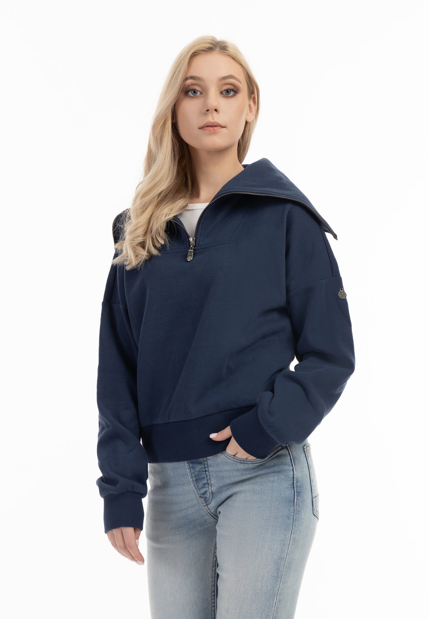 DreiMaster Vintage women's oversize troyer sweater