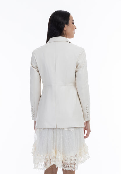 faina women's faux leather blazer