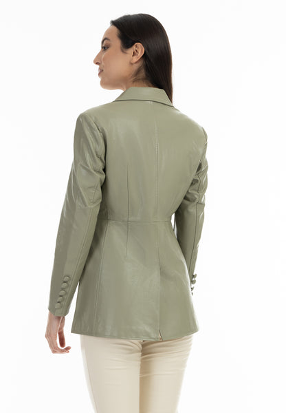 faina women's faux leather blazer