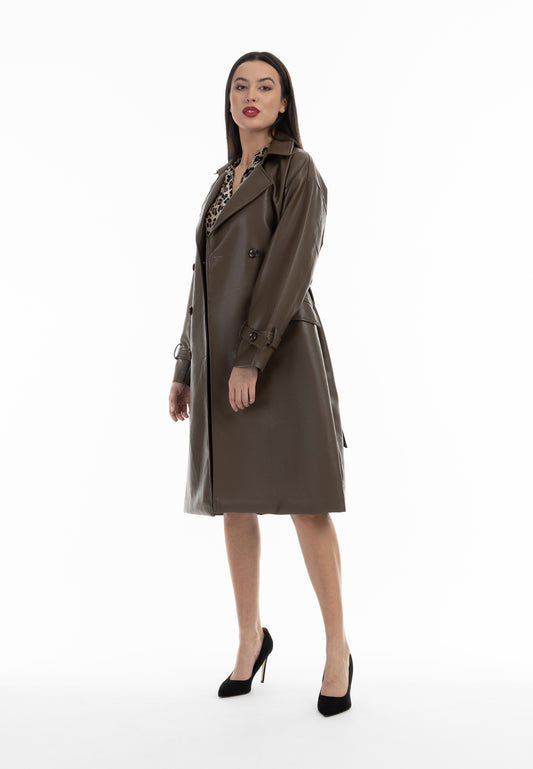 faina women's faux leather coat