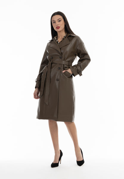 faina women's faux leather coat