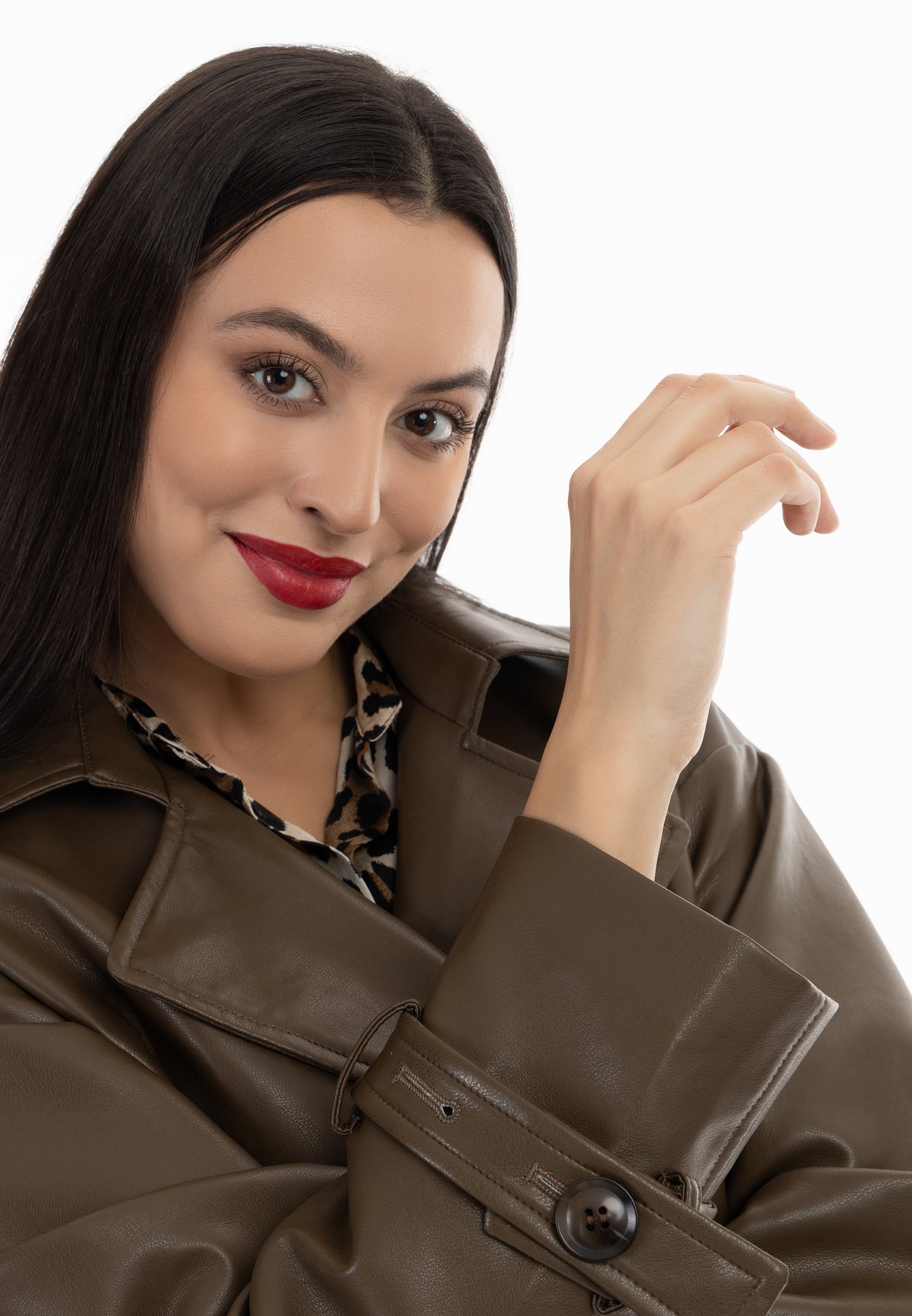 faina women's faux leather coat