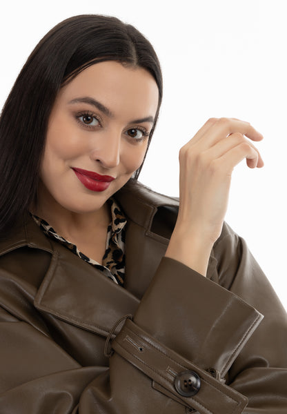 faina women's faux leather coat