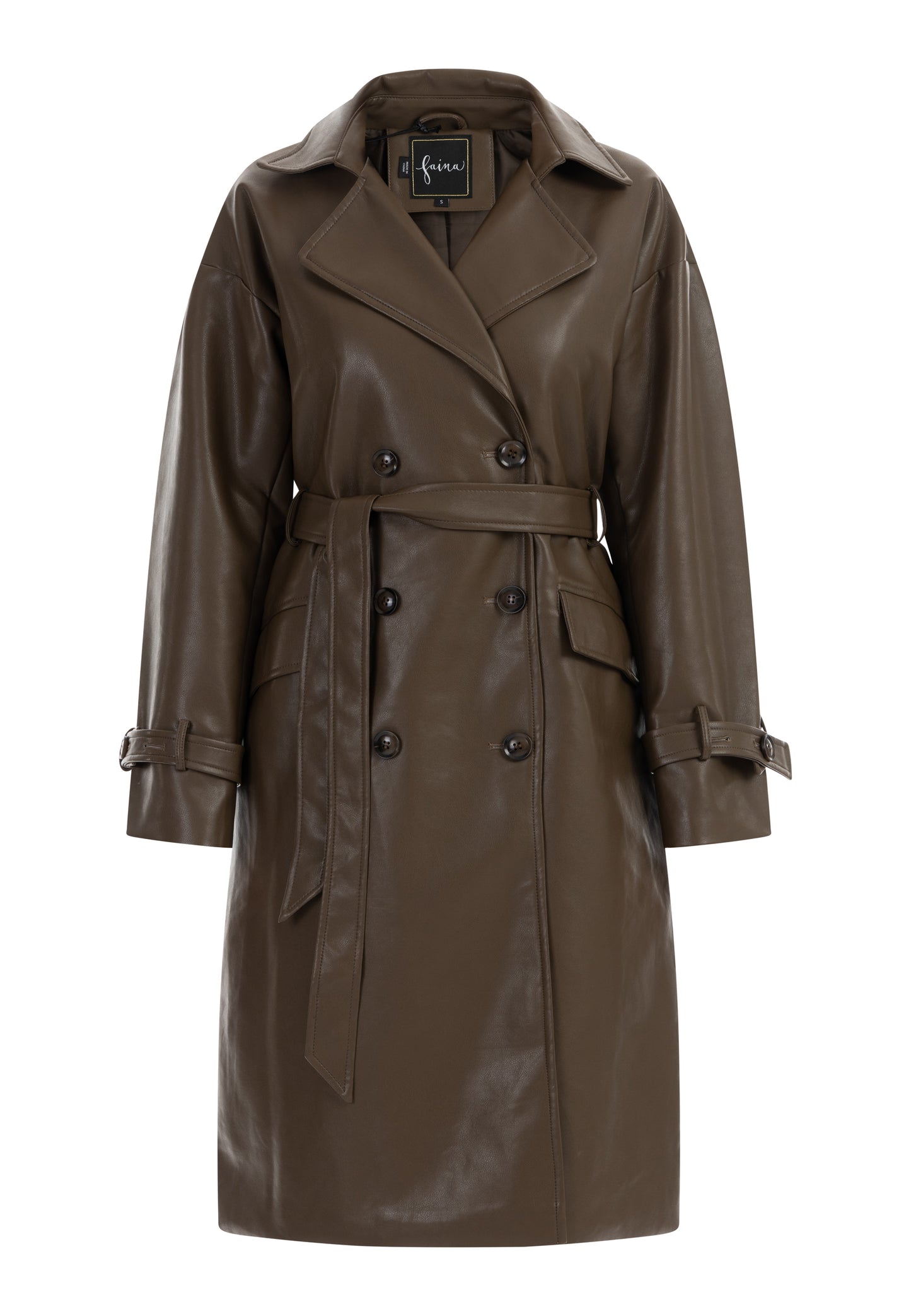 faina women's faux leather coat