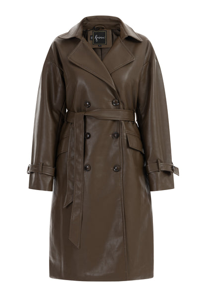 faina women's faux leather coat