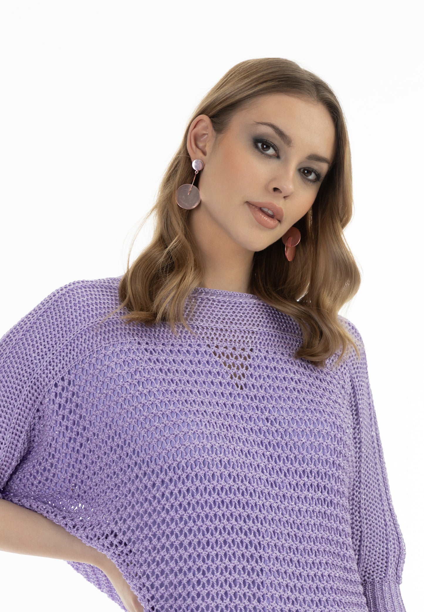 faina women's wide-meshed knitted sweater