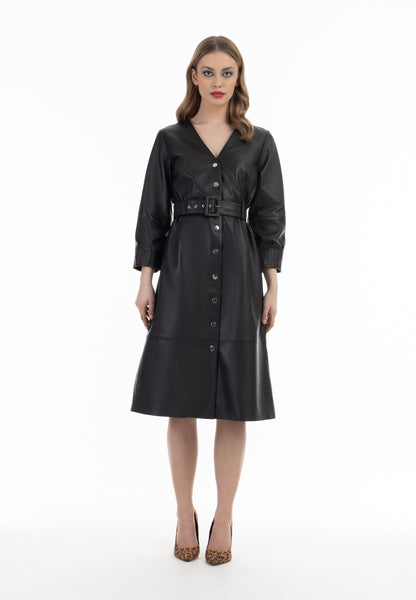 faina women's leather dress