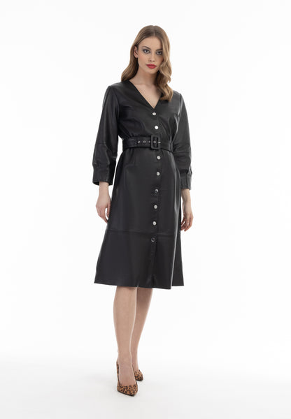 faina women's leather dress