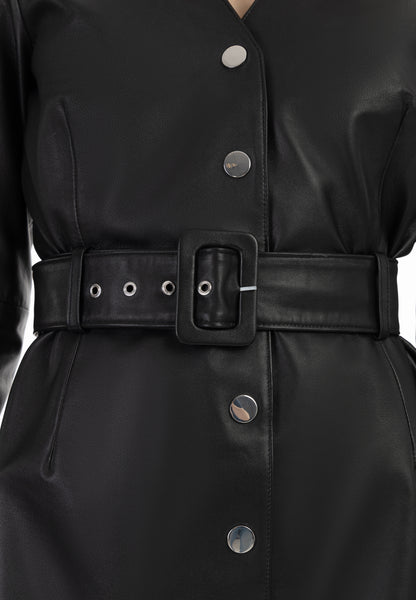 faina women's leather dress