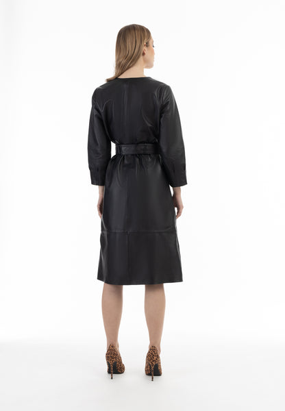 faina women's leather dress