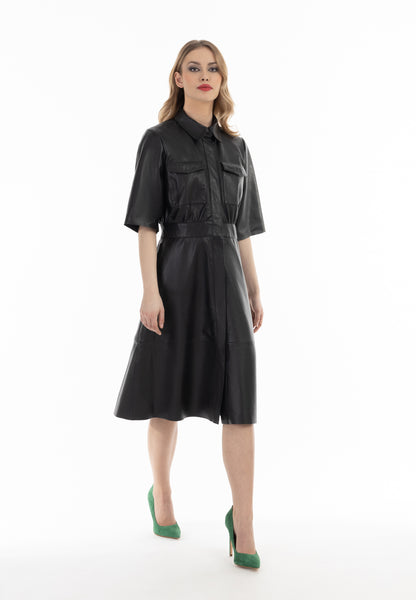 faina women's leather dress