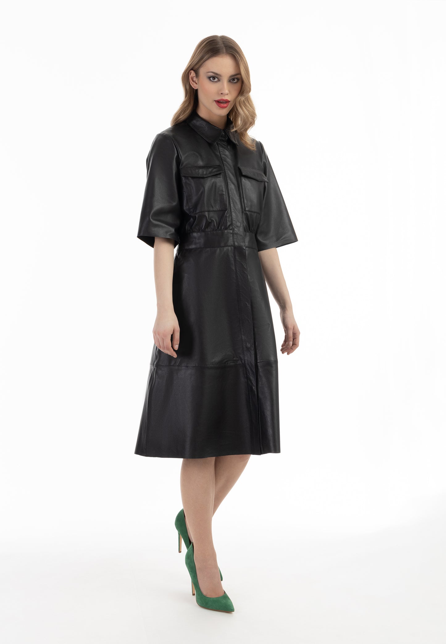 faina women's leather dress