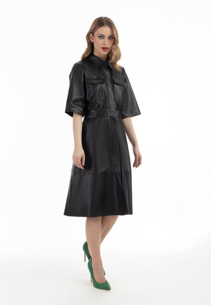 faina women's leather dress
