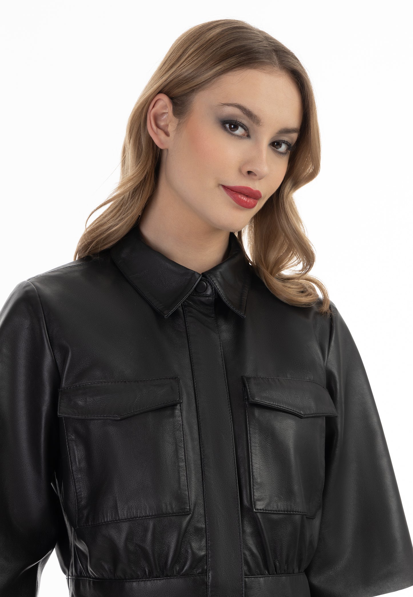 faina women's leather dress