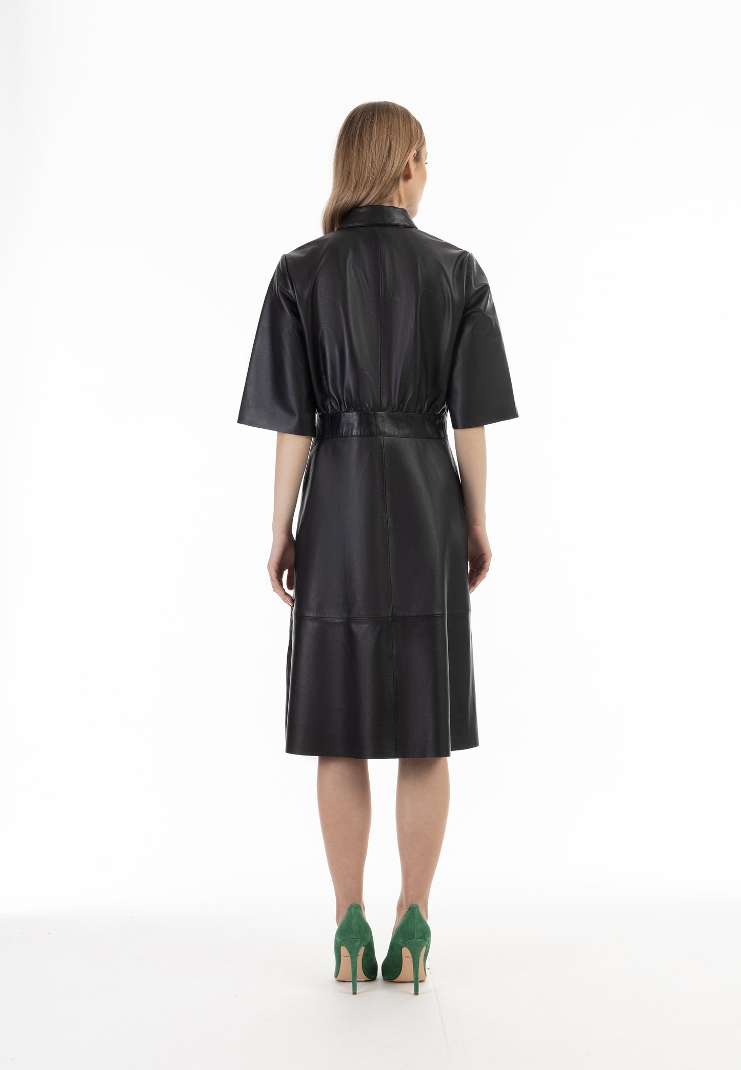 faina women's leather dress