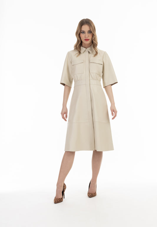 faina women's leather dress