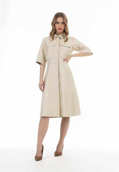faina women's leather dress