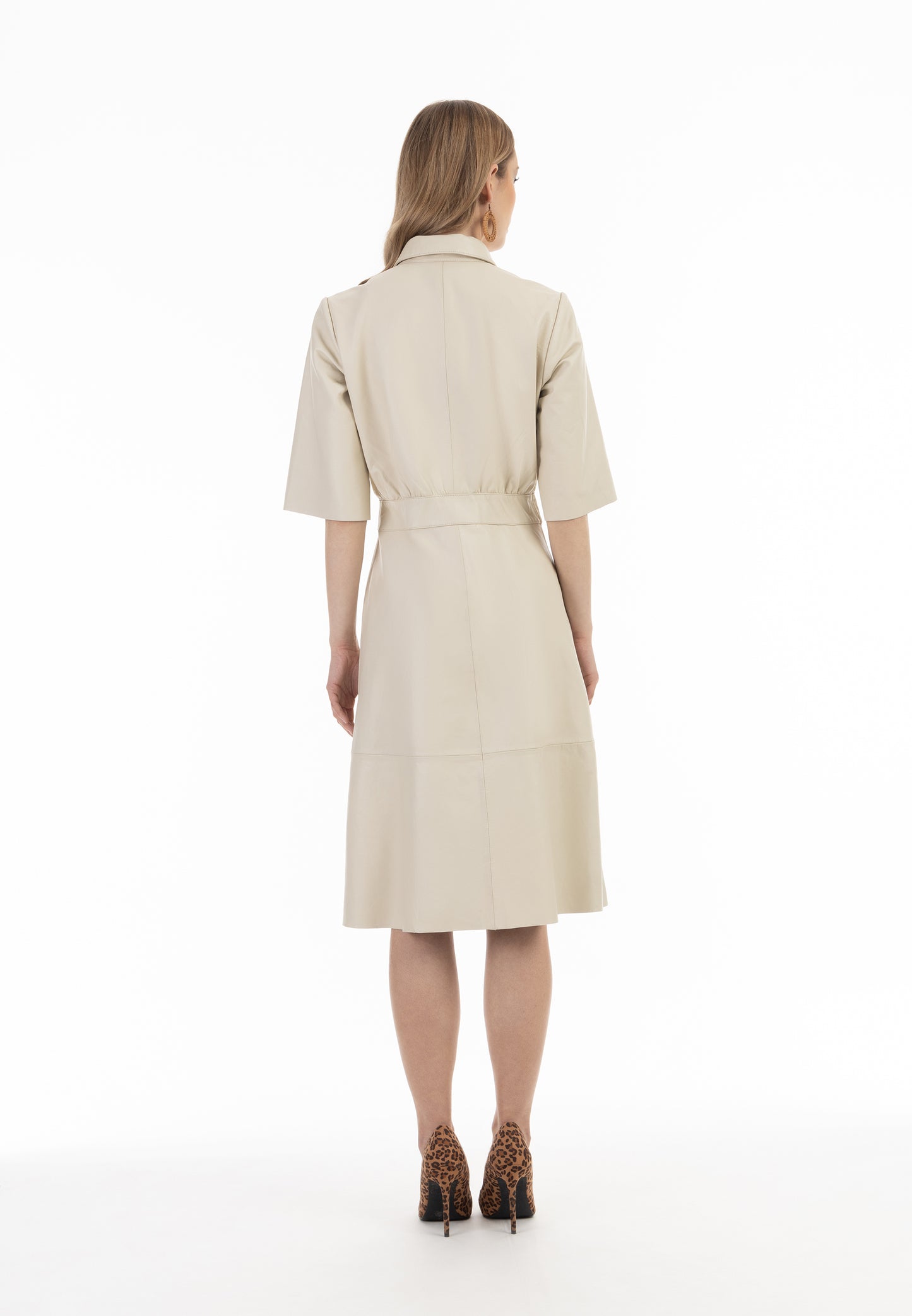 faina women's leather dress