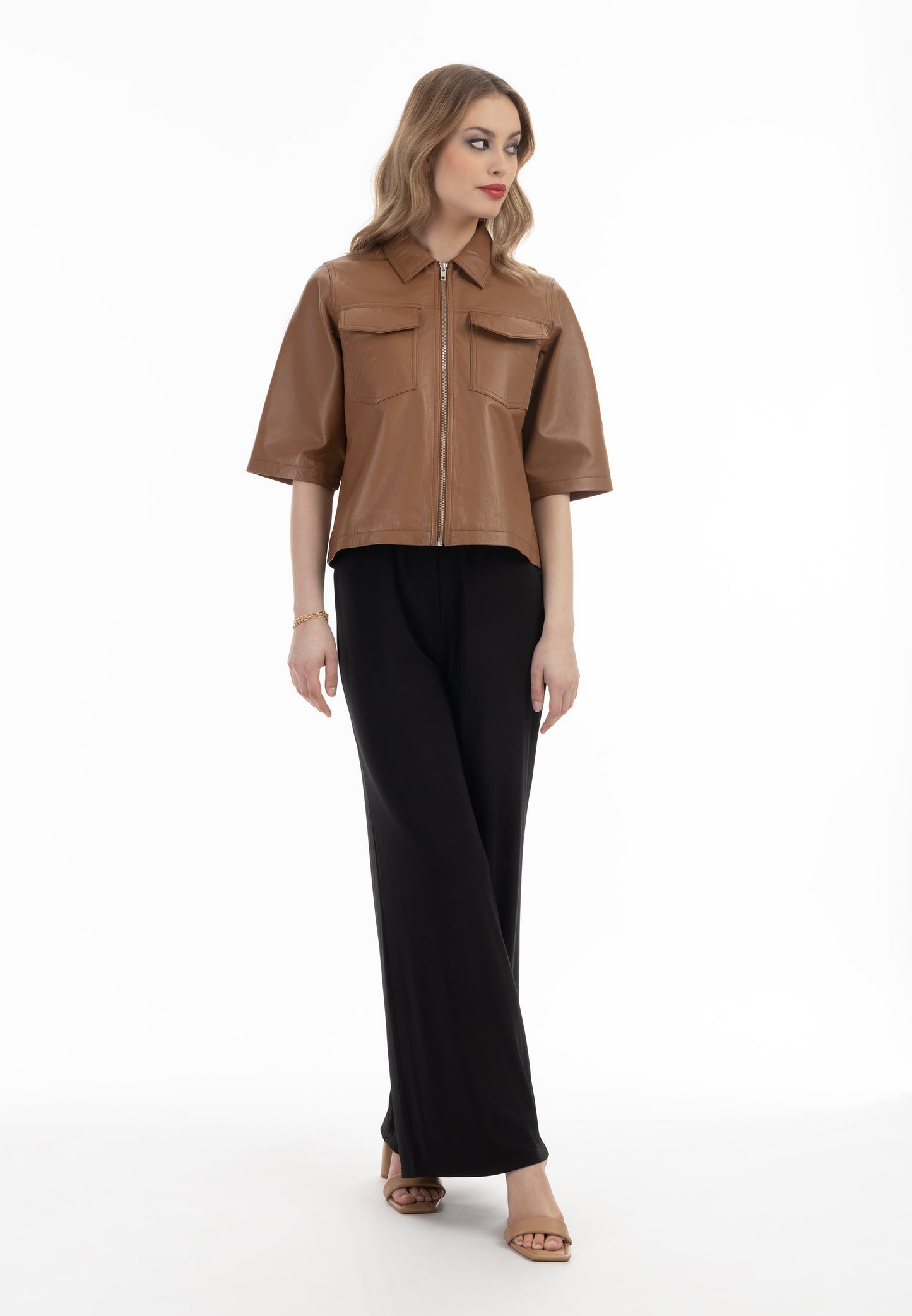 faina women's Leather shirt