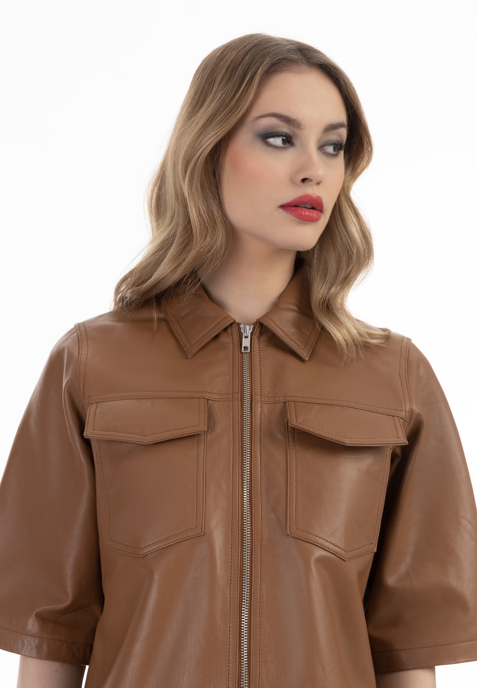 faina women's Leather shirt