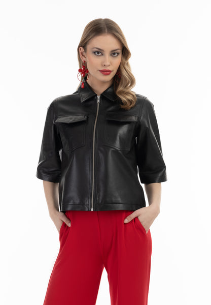 faina women's Leather shirt