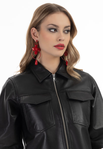 faina women's Leather shirt