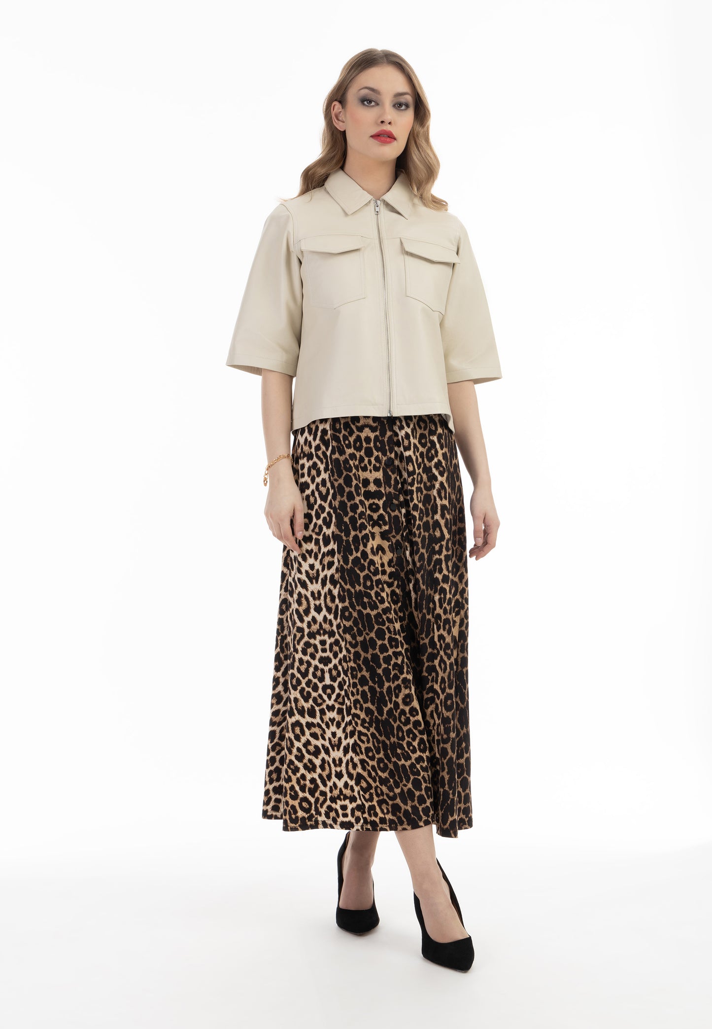 faina women's Leather shirt