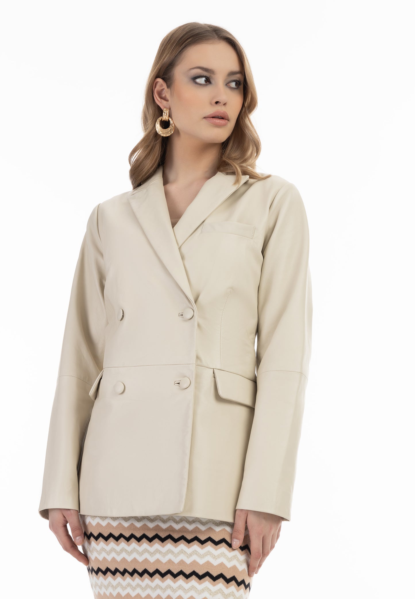 faina women's leather blazer