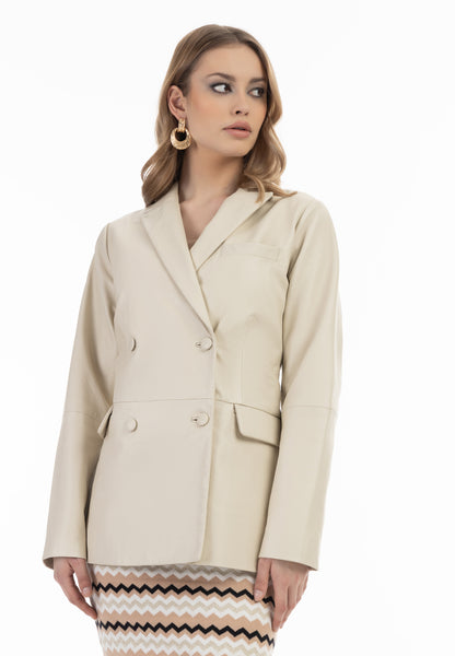 faina women's leather blazer