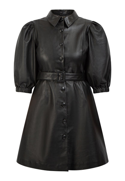 faina women's leather dress