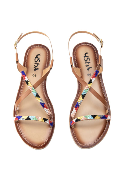 usha FESTIVAL women's beaded Sandals