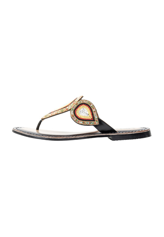 usha FESTIVAL women's beaded Sandals