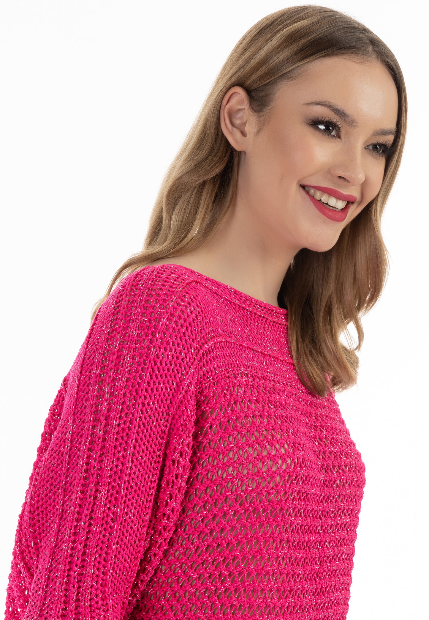 faina women's wide-meshed knitted sweater