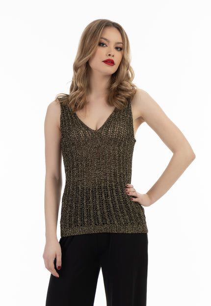 faina Women's Knitted Top With Fancy Yarn