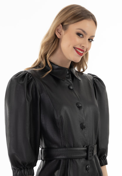 faina women's leather dress