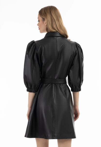 faina women's leather dress