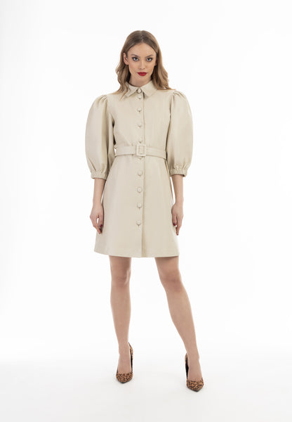 faina women's leather dress