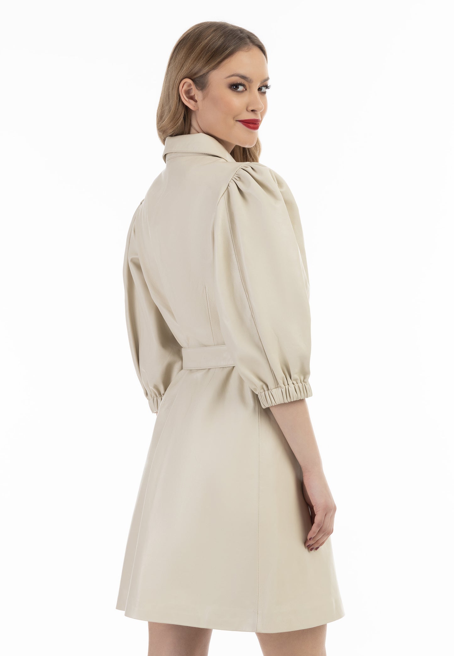faina women's leather dress