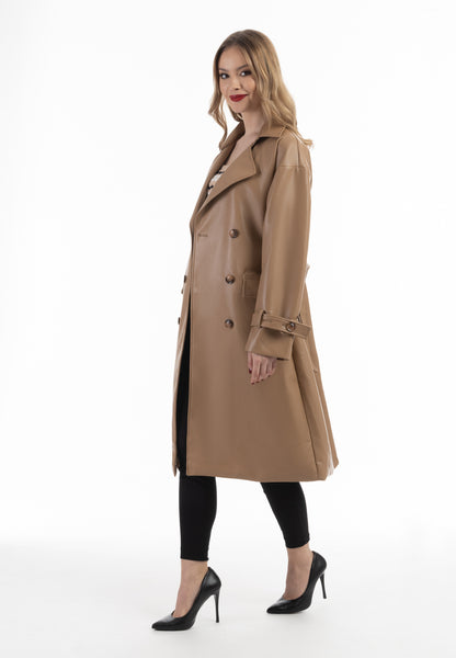 faina women's faux leather coat