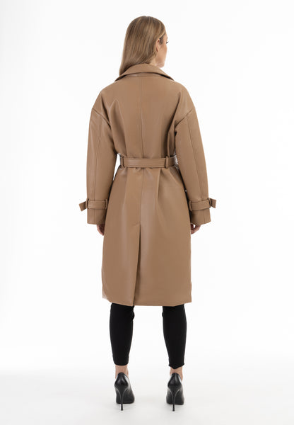 faina women's faux leather coat