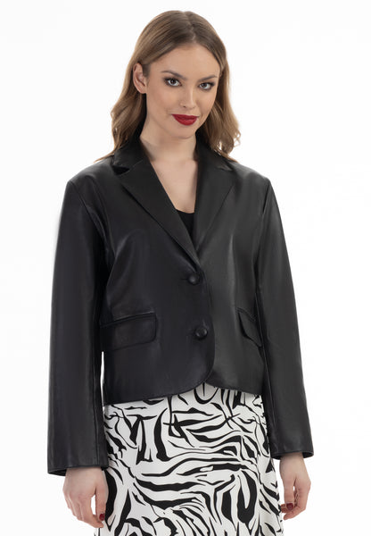 faina women's leather blazer