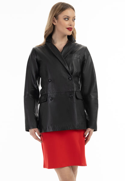faina women's leather blazer