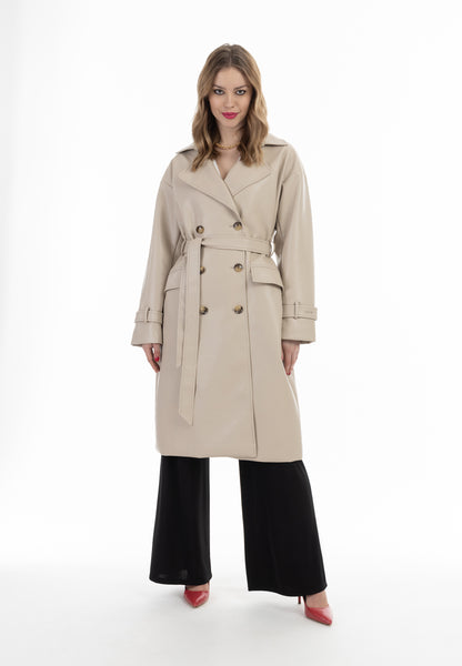 faina women's faux leather coat