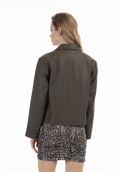 faina women's leather blazer