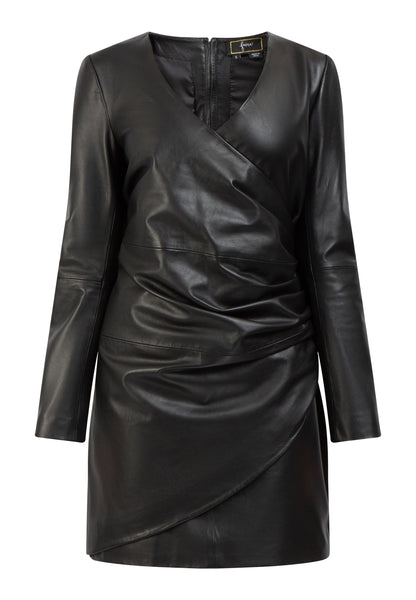 faina women's leather dress