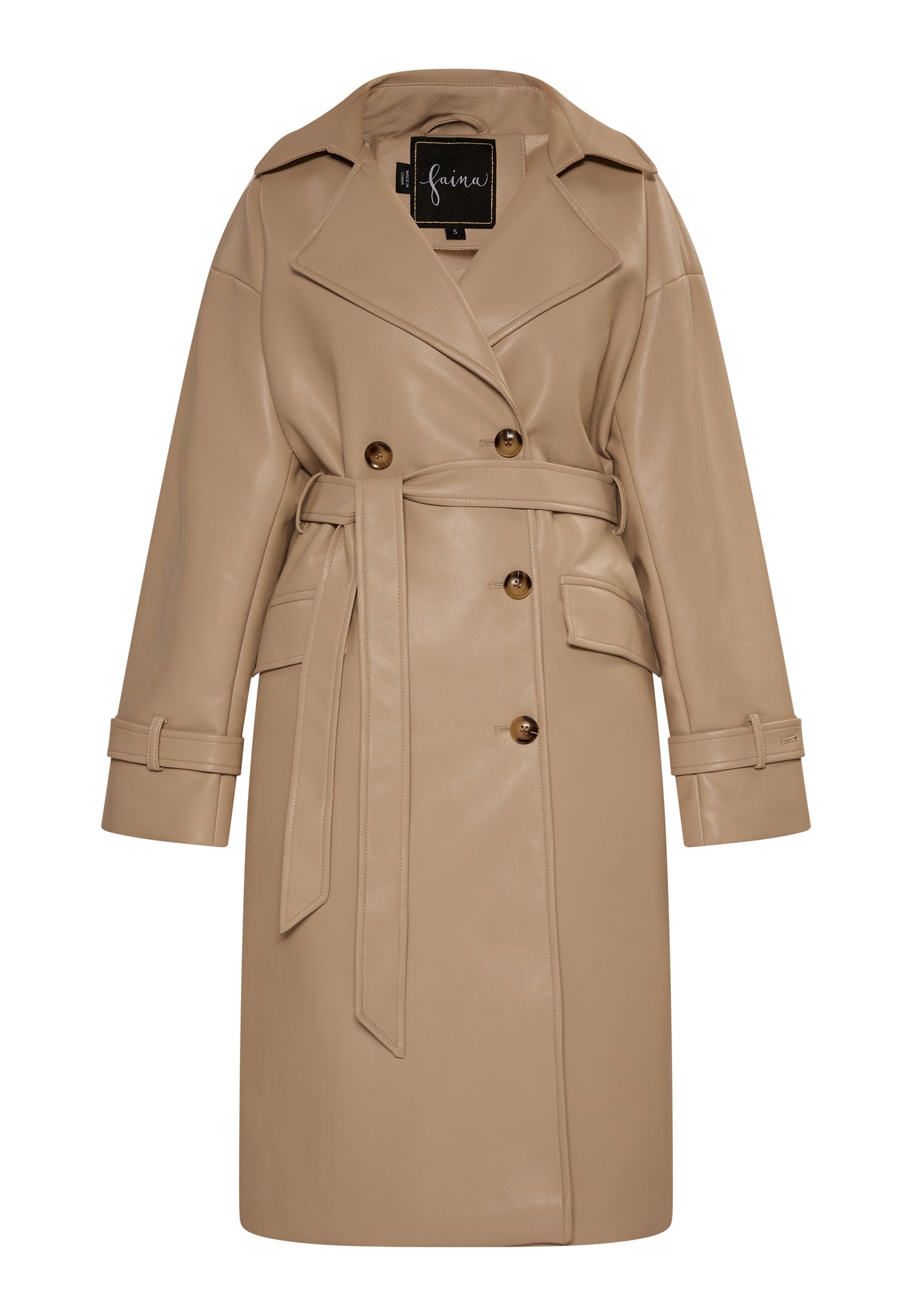 faina women's faux leather coat